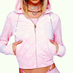 Juicy Couture Whisper Pink Embossed Hoodie